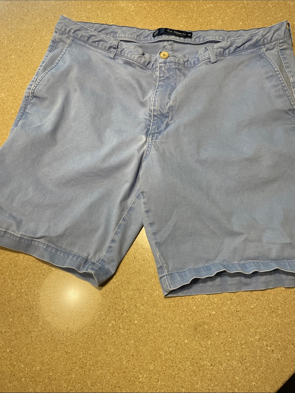 Men's Light Blue Flat Front Chino Shorts by Polo Ralph Co.